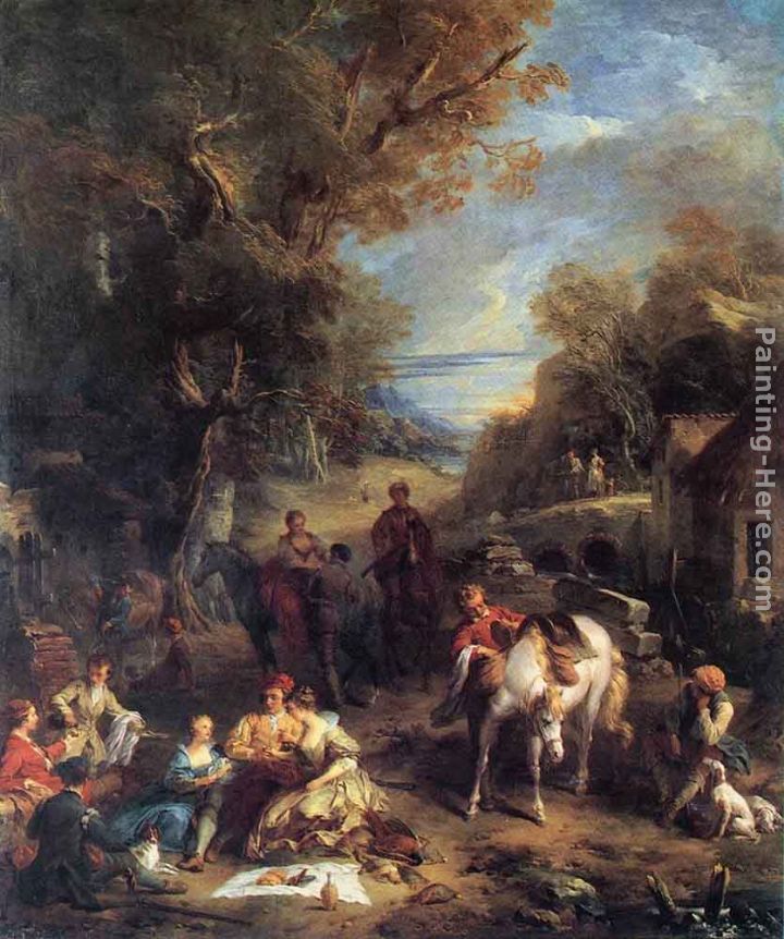 Hunting Picnic painting - Francois Lemoyne Hunting Picnic art painting